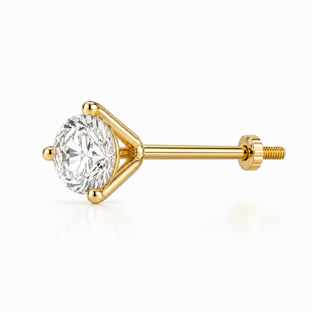 Pendientes Martini con diamantes de laboratorio de 2 ct en oro amarillo de 18K