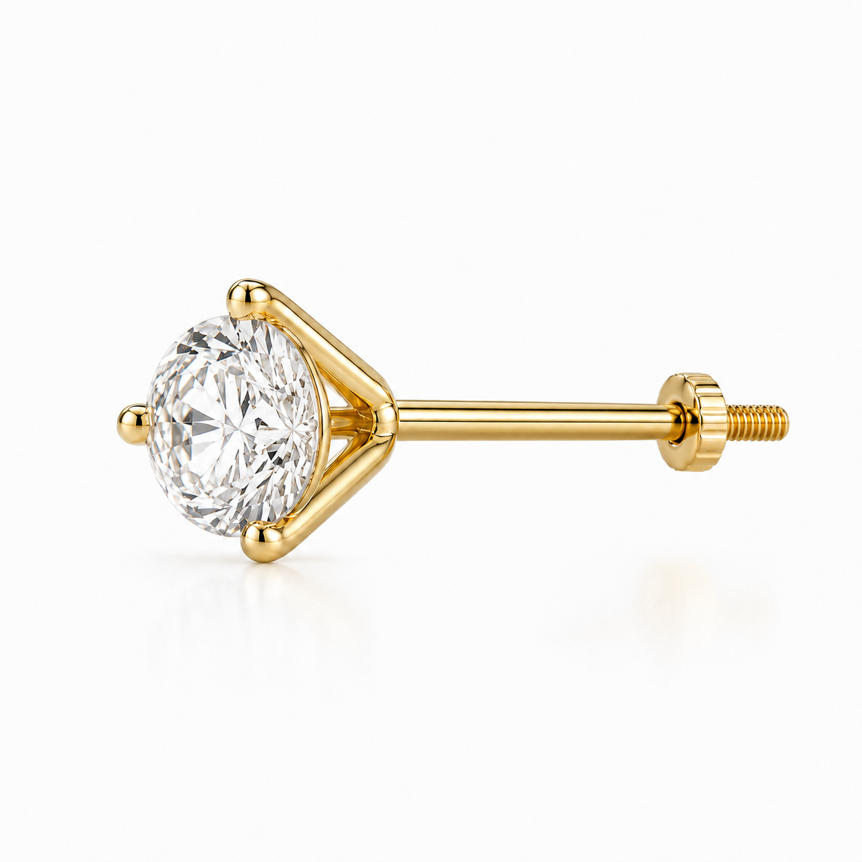 Pendientes Martini con diamantes de laboratorio de 2 ct en oro amarillo de 18K